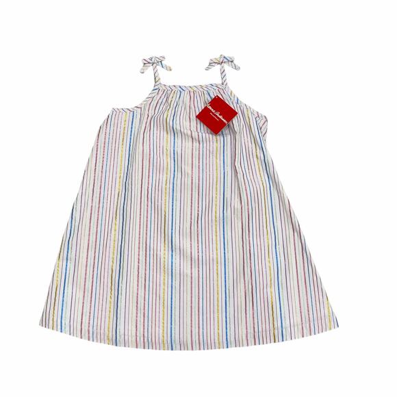 Hanna Andersson Metallic Rainbow Stripe Dress New 5 - Picture 1 of 6